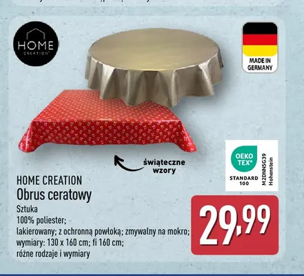 Obrus ceratowy 130x160 cm Home Creation promocja w Aldi