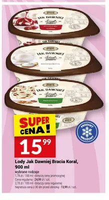 Lody Jak Dawniej Bracia Koral waniliowe promocja w Twój Market
