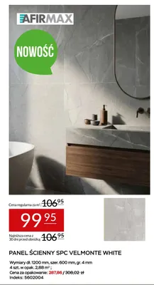 Panel ścienny Spc Velmonte White Afirmax promocja w Abra Meble