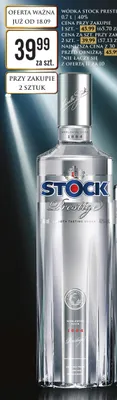Wódka Stock Prestige 40% promocja w Dino