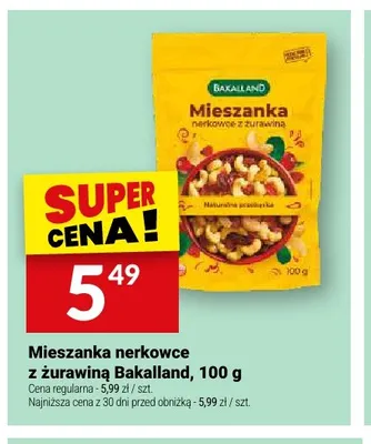 Mieszanka nerkowce z żurawiną Bakalland promocja w Twój Market