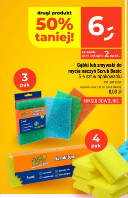 Gąbki do mycia naczyń Scrub Basics 3-pak promocja w Dealz
