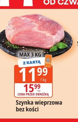 Szynka wieprzowa bez kości promocja w Leclerc
