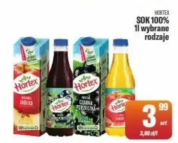 Sok 100% Hortex czarna porzeczka promocja w Tomi Markt