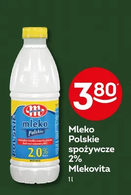 Mleko Polskie spożywcze 2% Mlekovita promocja w Żabka