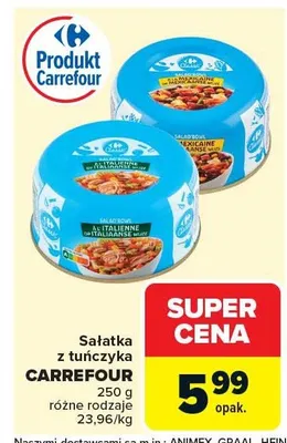 Sałatka z tuńczyka Carrefour różne rodzaje promocja w Carrefour