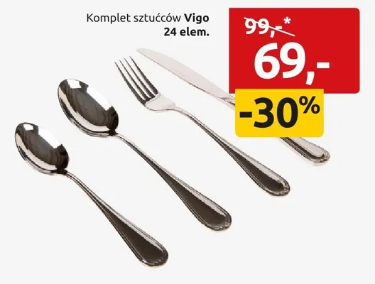 Komplet sztućców Vigo 24 elem. promocja w Black Red White