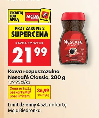 Kawa rozpuszczalna Nescafé Classic promocja w Biedronka