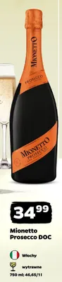 Wino Mionetto Prosecco DOC wytrawne Włochy promocja w Netto