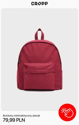 Plecak bordowy minimalistyczny Cropp promocja w Cropp