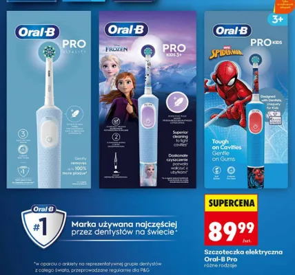 Szczoteczka elektryczna Oral-B Pro Kids 3+ Spider-Man promocja w Biedronka