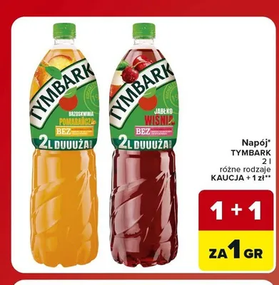 Napój Tymbark jabłko wiśnia promocja w Carrefour Market