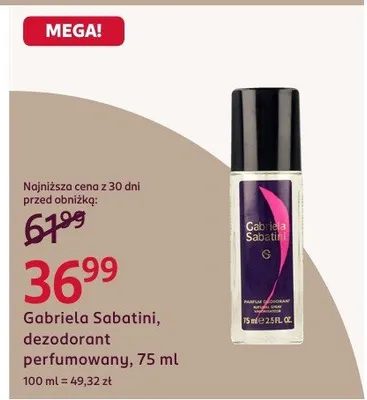 Dezodorant perfumowany Gabriela Sabatini, 75 ml promocja w Rossmann
