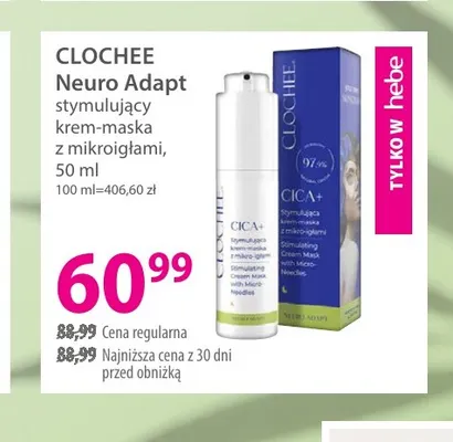 Stymulujący krem-maska z mikroigłami Neuro Adapt Clochee promocja w Hebe