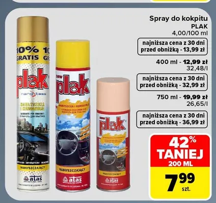 Spray do kokpitu Plak 200 ml promocja w Carrefour