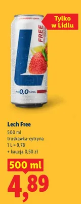 Piwo bezalkoholowe Lech Free truskawka-cytryna promocja w Lidl
