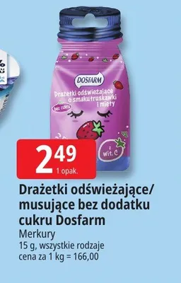 Drażetki musujące bez dodatku cukru Dosfarm promocja w Leclerc