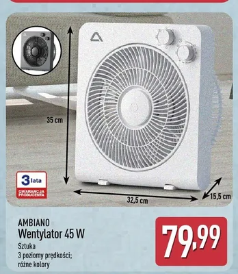 Wentylator 45W AMBIANO promocja w Aldi