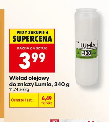 Wkład olejowy do zniczy Lumia promocja w Biedronka