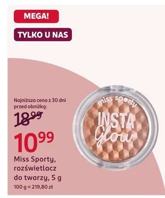 Rozświetlacz do twarzy Miss Sporty Insta Glow promocja w Rossmann