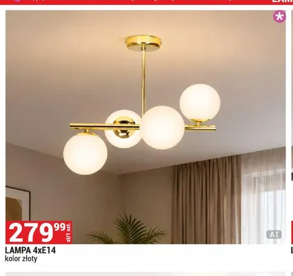 Lampa 4xE14 kolor złoty promocja w Merkury Market