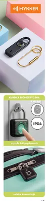 Kłódka biometryczna Hykker promocja w Biedronka