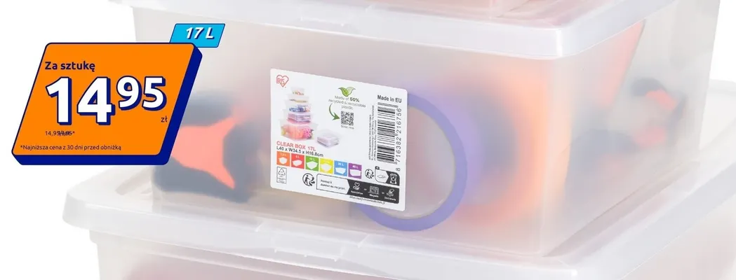 Pojemnik do przechowywania Iris 17 l promocja w Action