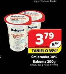 Śmietanka 30% Bakoma promocja w Delfin