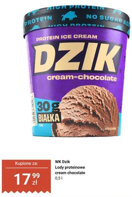 Lody proteinowe WK Dzik cream chocolate promocja w Dino