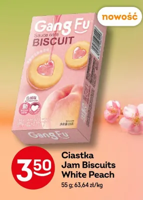 Ciastka Gang Fu Jam Biscuits White Peach promocja w Żabka