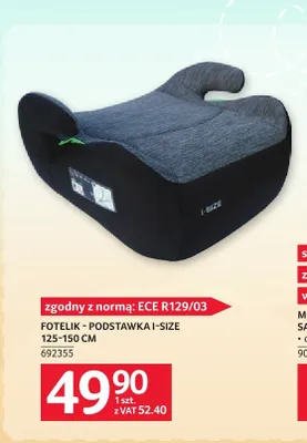 Fotelik podstawka samochodowa I-Size promocja w Selgros