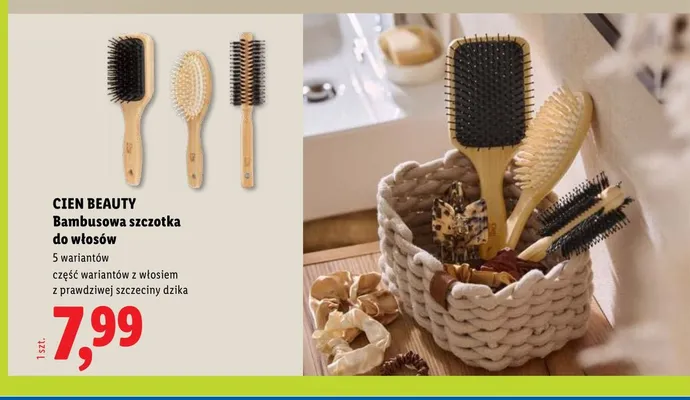 Bambusowa szczotka do włosów CIEN BEAUTY promocja w Lidl