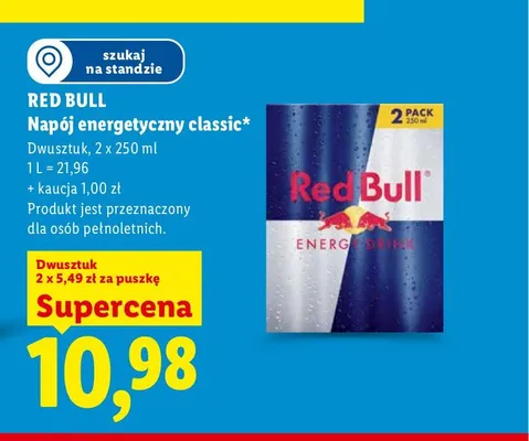 Napój energetyczny classic Red Bull 2-pak promocja w Lidl