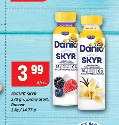 Jogurt pitny Skyr jagodowy Danio promocja w Chorten