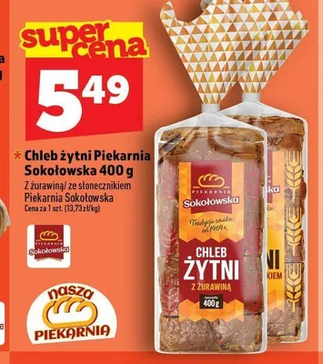 Chleb żytni Piekarnia Sokołowska promocja w TOPAZ