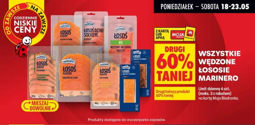 Wędzone łososie Marinero promocja w Biedronka
