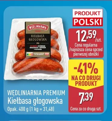 Kiełbasa głogowska Wędliniarnia Premium promocja w Aldi