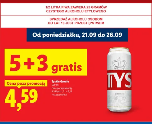 Piwo Tyskie Gronie promocja w Lidl