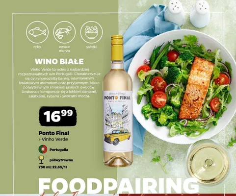 Wino białe Ponto Final Vinho Verde promocja w Netto