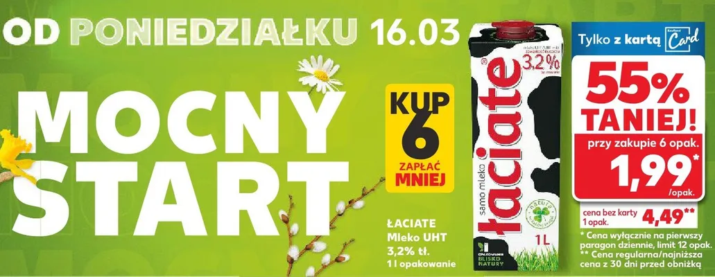 Mleko UHT Łaciate 3,2% tł. promocja w Kaufland