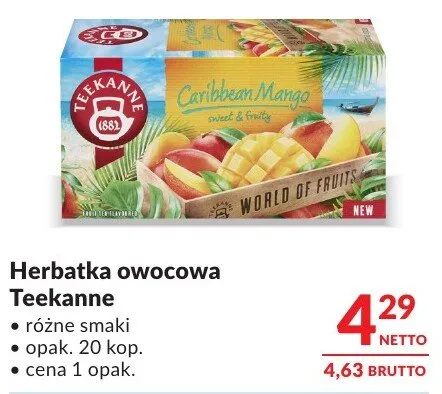 Herbatka owocowa Teekanne promocja w Makro