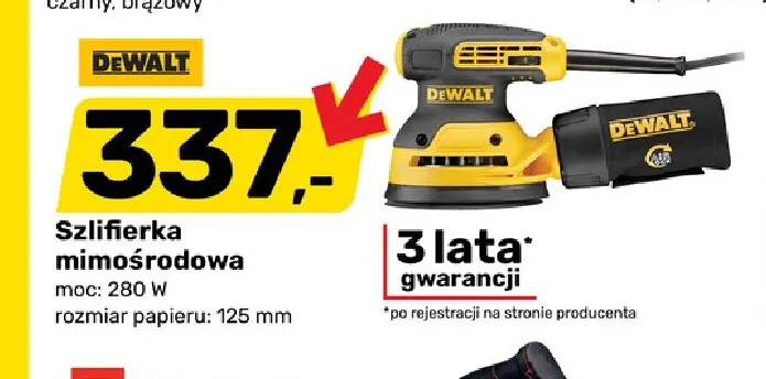 Szlifierka mimośrodowa DeWalt promocja w Bricomarche