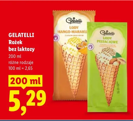 Rożek bez laktozy Gelatelli promocja w Lidl