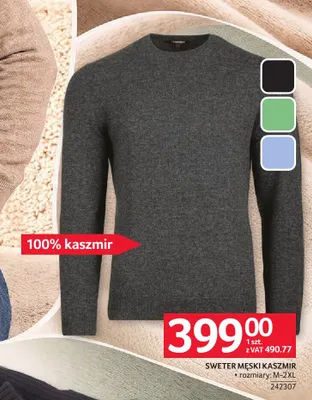 Sweter męski kaszmir 100% promocja w Selgros