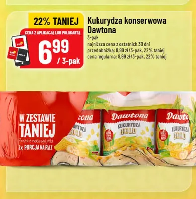 Kukurydza konserwowa Dawtona 3-pak promocja w POLOmarket
