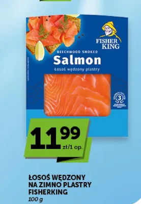 Łosoś wędzony na zimno plastry Fisher King promocja w Groszek