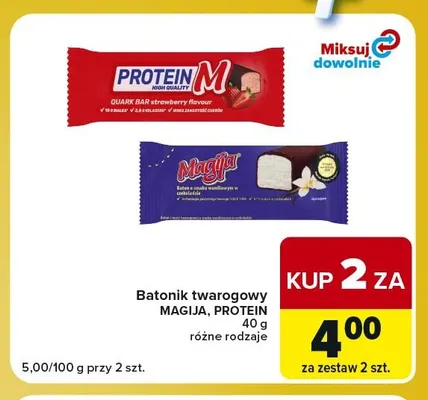 Batonik twarogowy waniliowy w czekoladzie Magija promocja w Carrefour Express