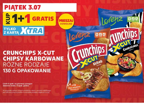 Chipsy karbowane Crunchips X-Cut Lorenz o smaku kebab promocja w Kaufland