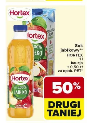 Sok jabłkowy Hortex karton promocja w Carrefour Market