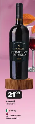 Wino czerwone Vionelli Primitivo promocja w Netto